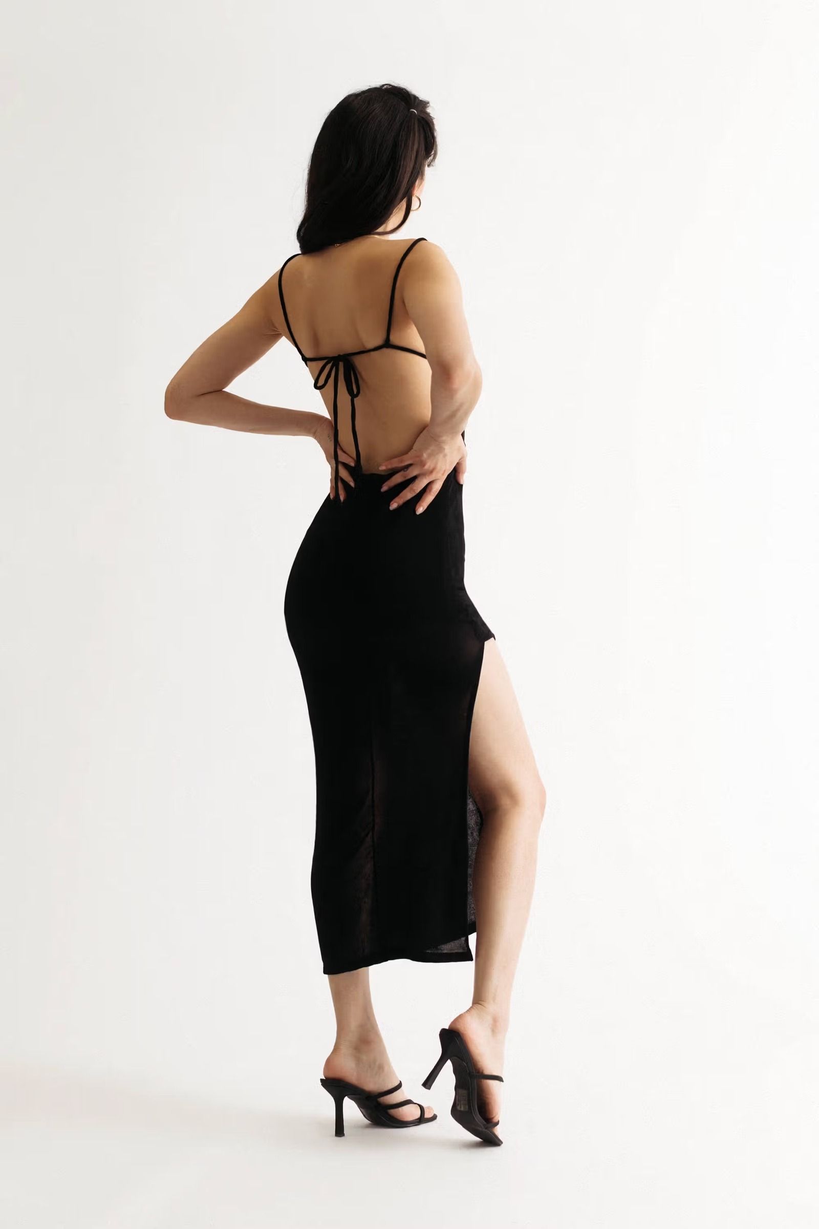 Tori Abba Slim Slit Dress Black main image 1
