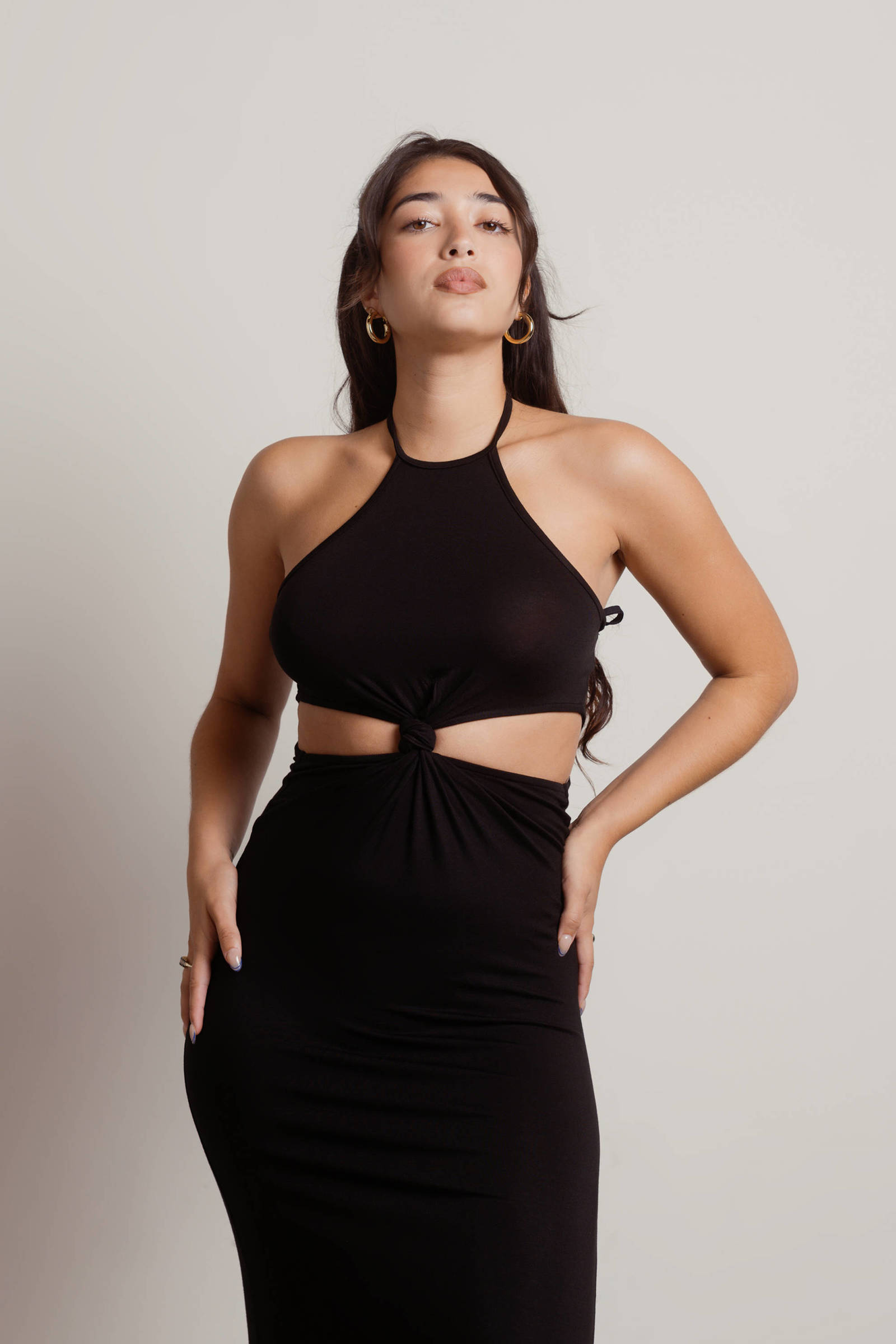 Halter-style Bodycon Midi Dress main image 1