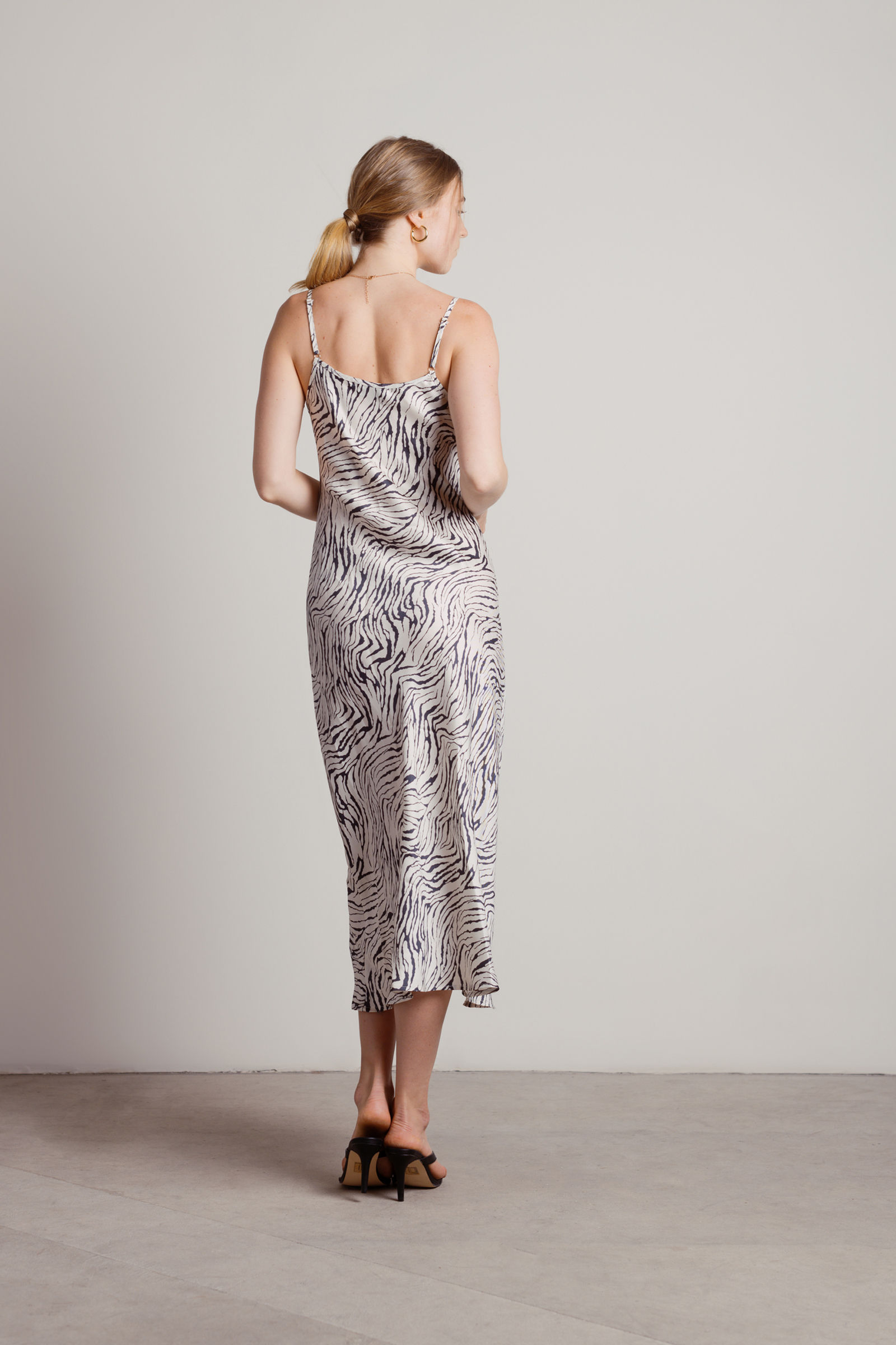 Ivory/Multi Feathered Tiger Midi Dress