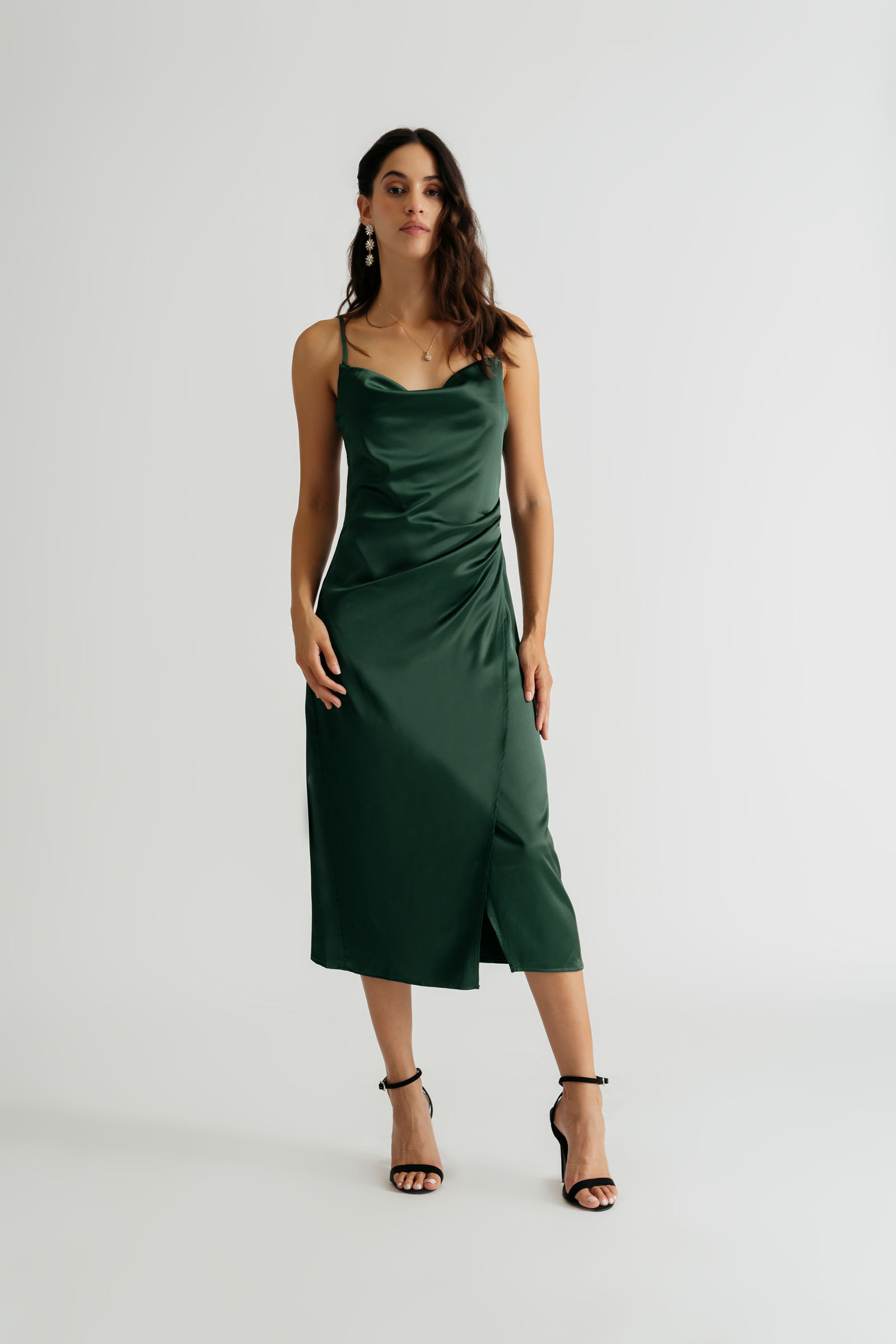 Emerald Slip Dress Long Tight Silk Dress Forest Green Silk Dress Long Tight  Slip