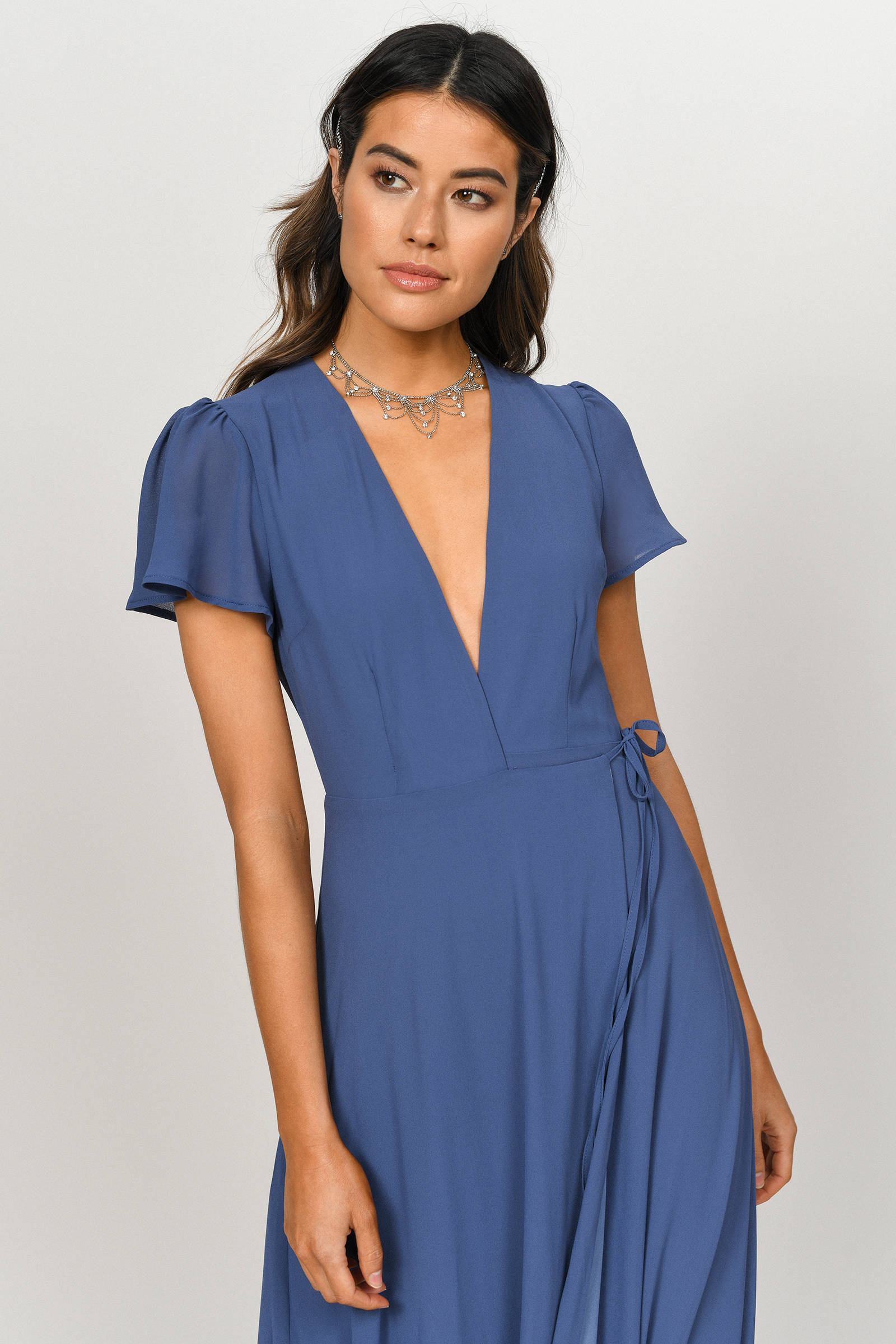 Night Rhythm Plunging Maxi Dress