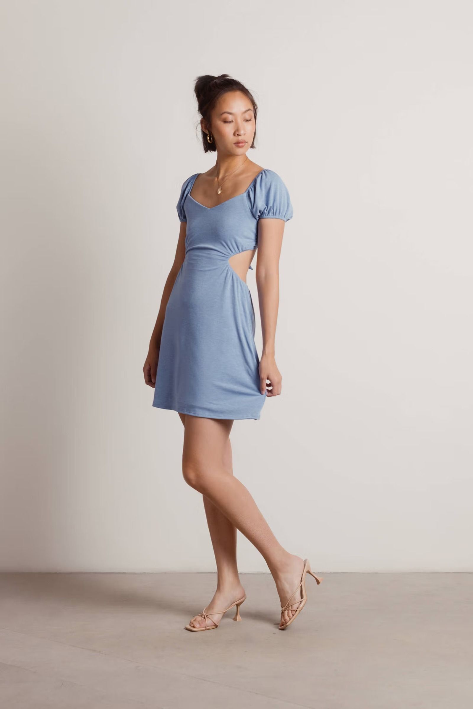 Cutout Blue Mini Dress main image 0
