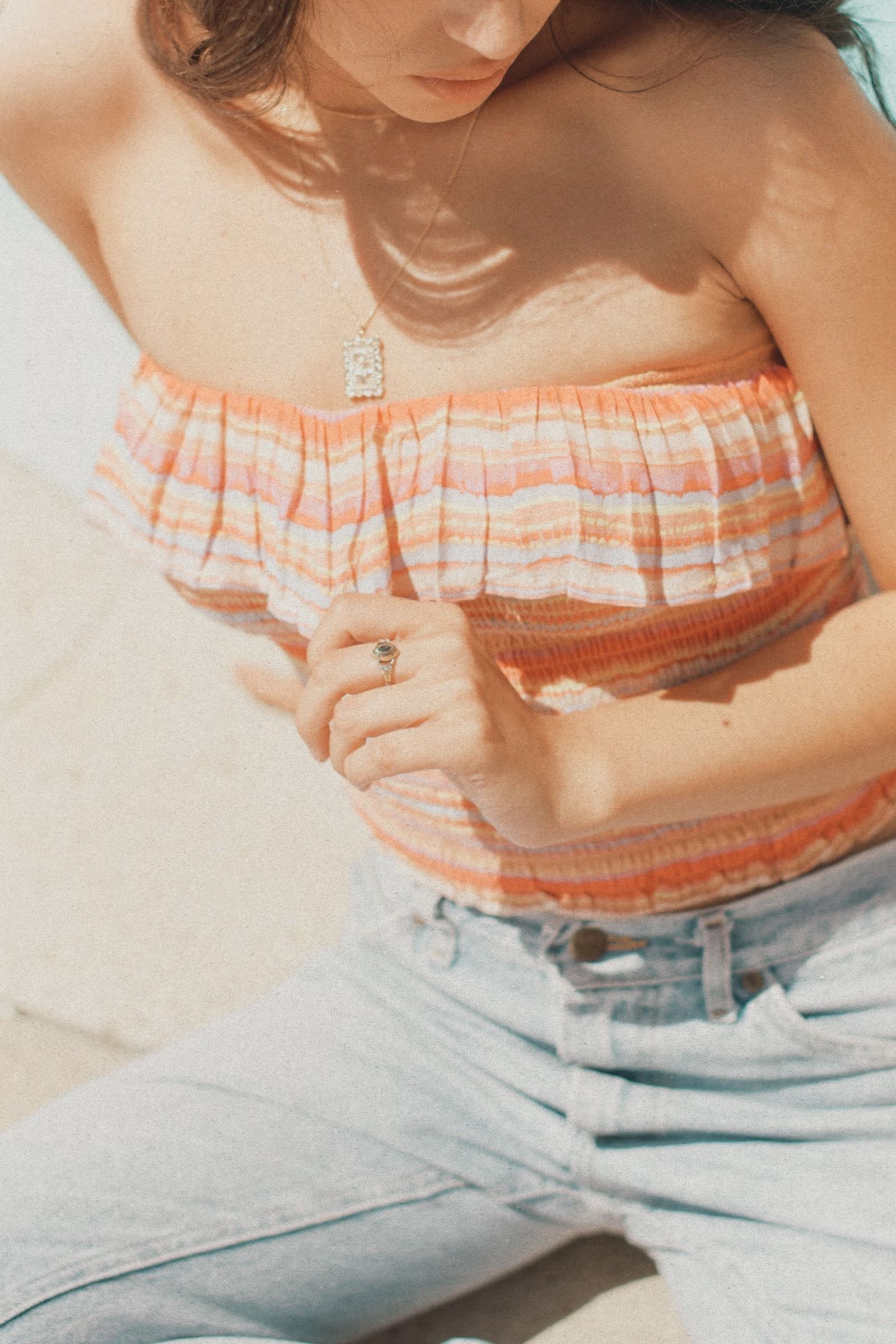 Stripe Tube Top Jumper