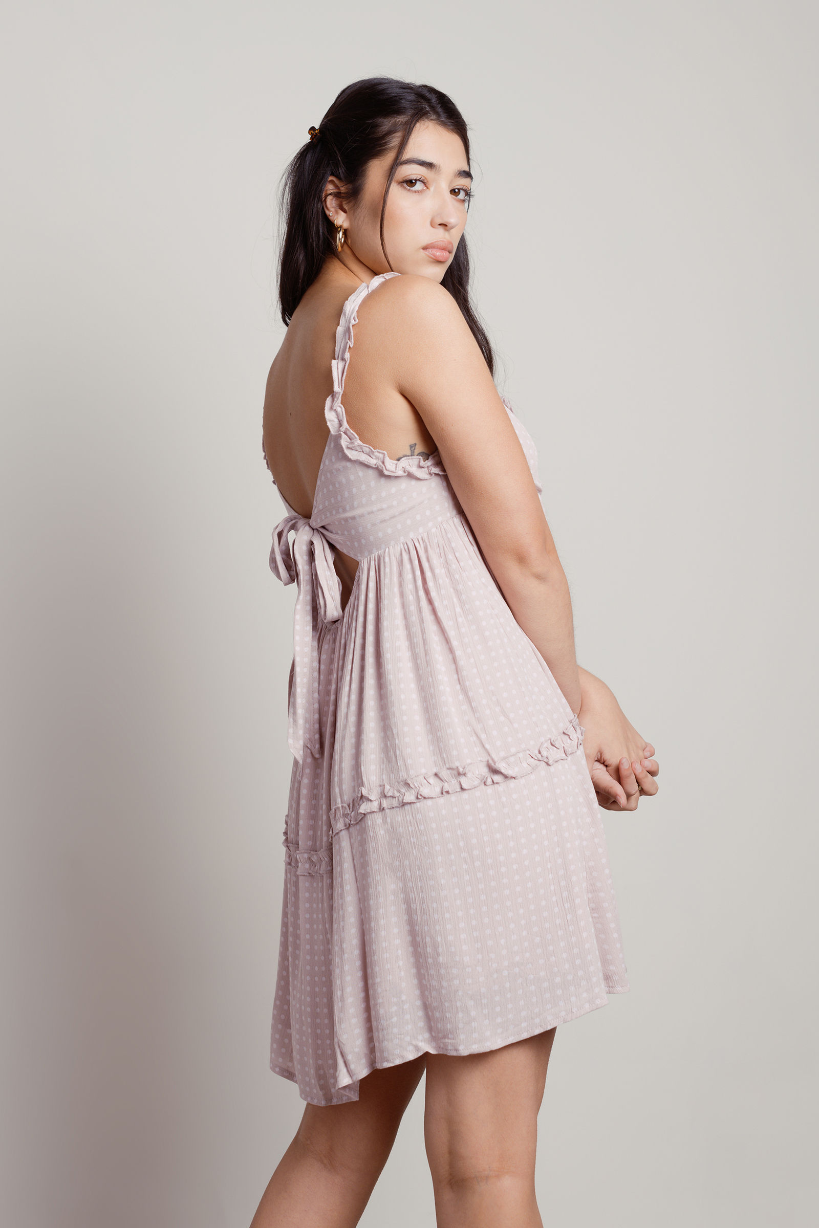 VIP Pass Babydoll Shift Dress In Mint Curves