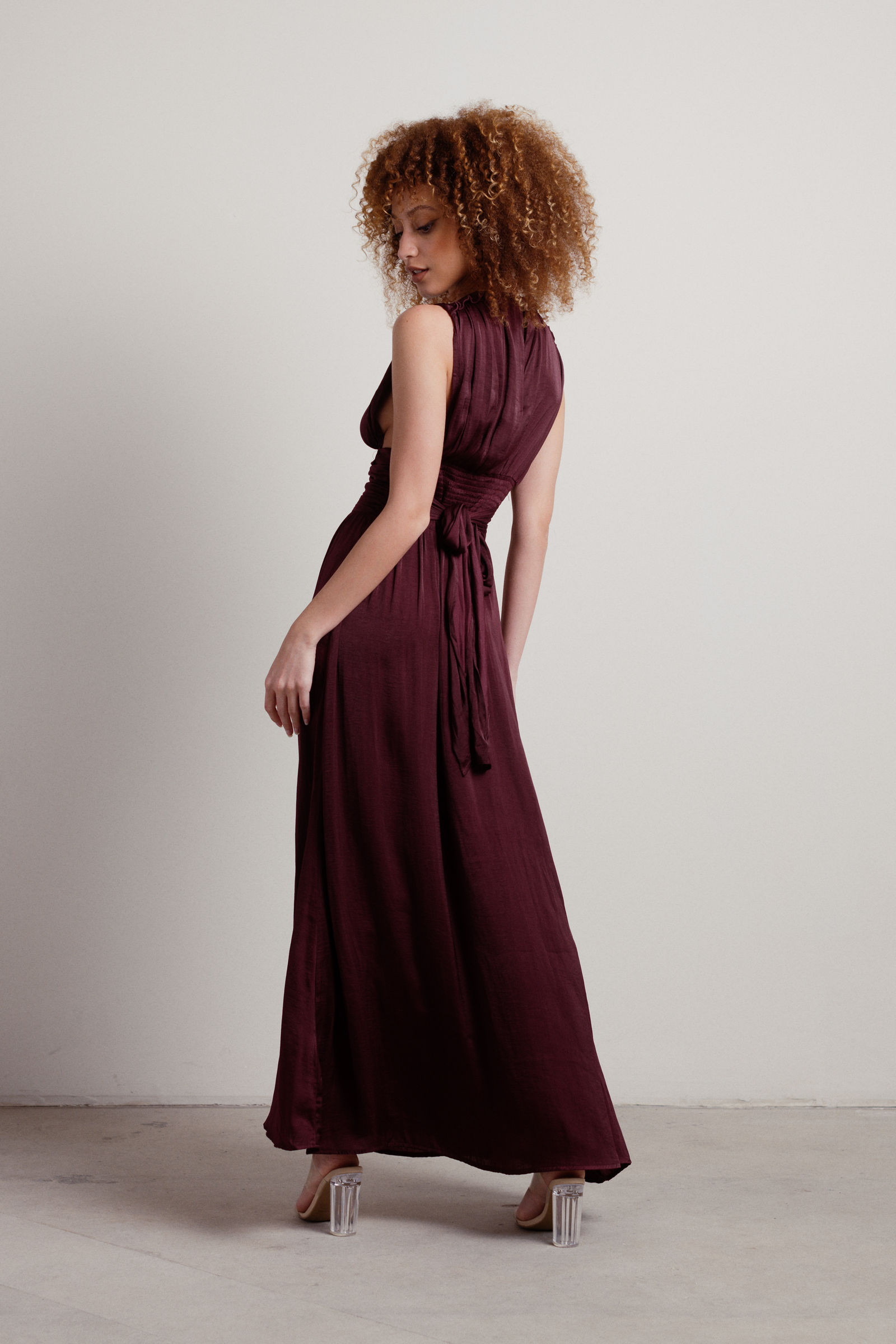 Martina V-neck Ruched Maxi Dress main image 0