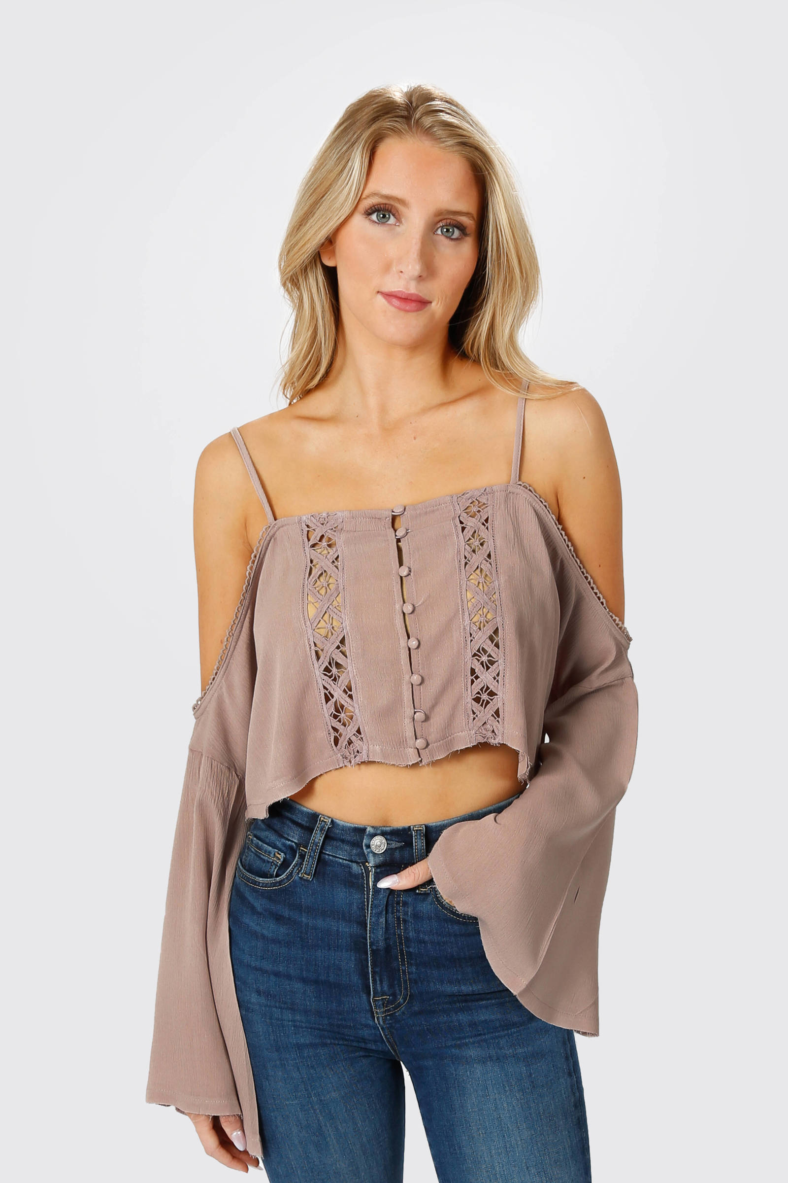 Frio Cir Crop Top Rose Smoke main image 1