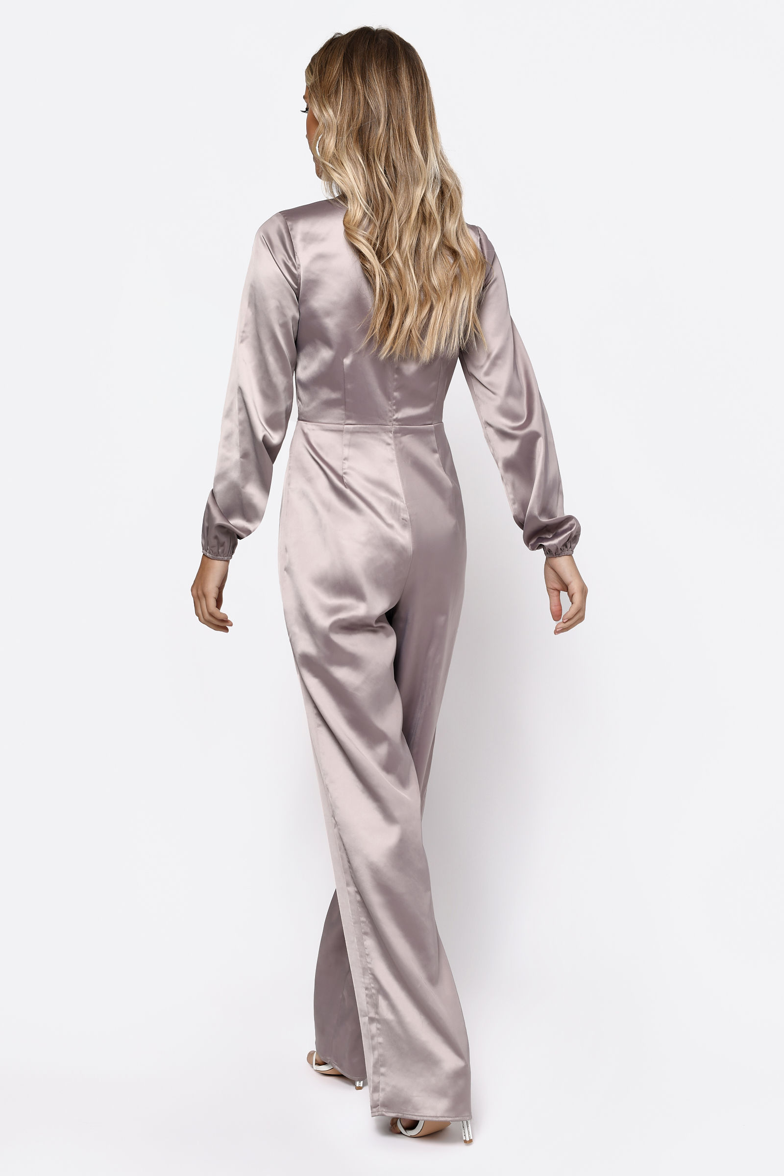 Long-sleeved Tie Jumpsuit