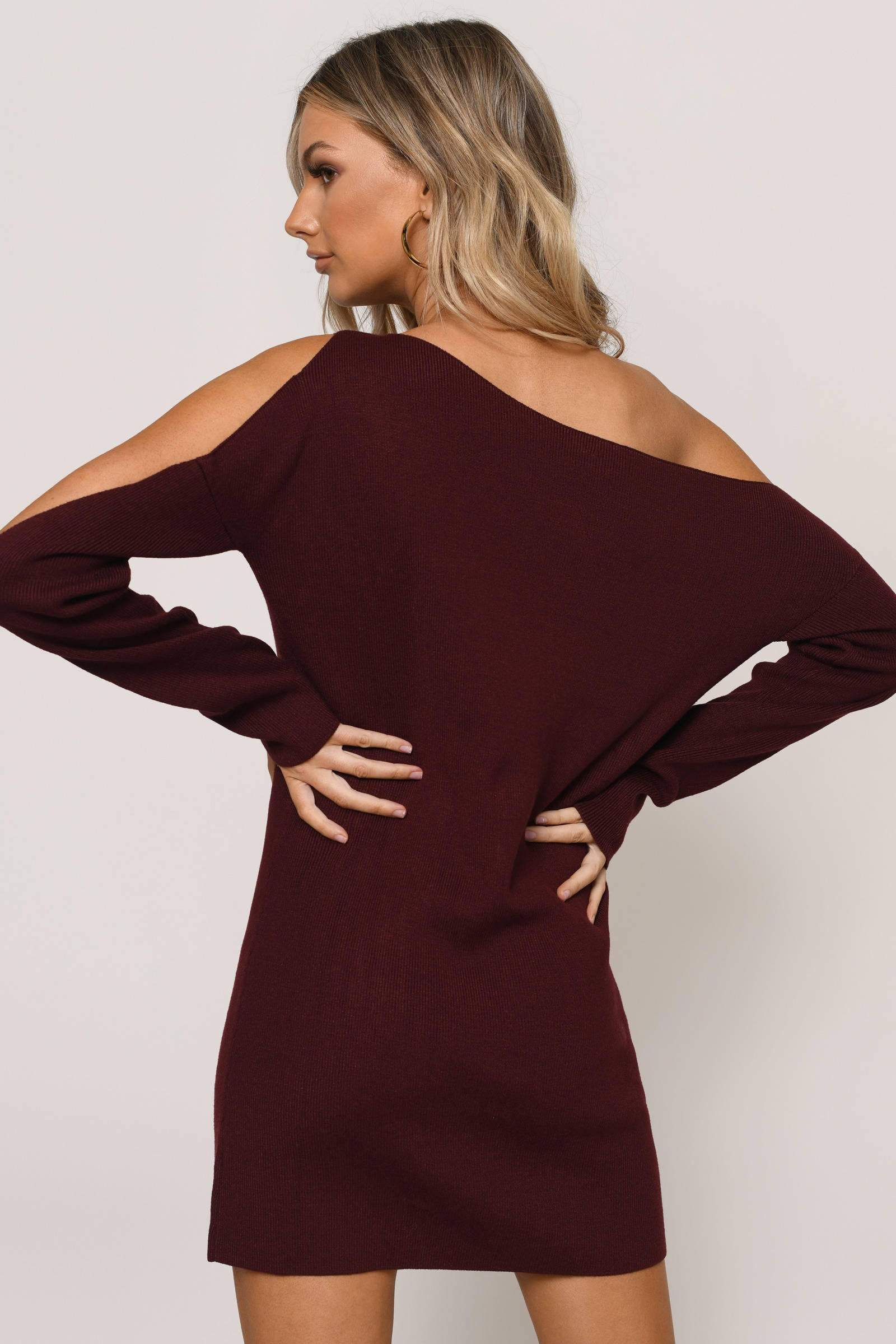 Reverie Cold Shoulder Cami Strap Dress Red