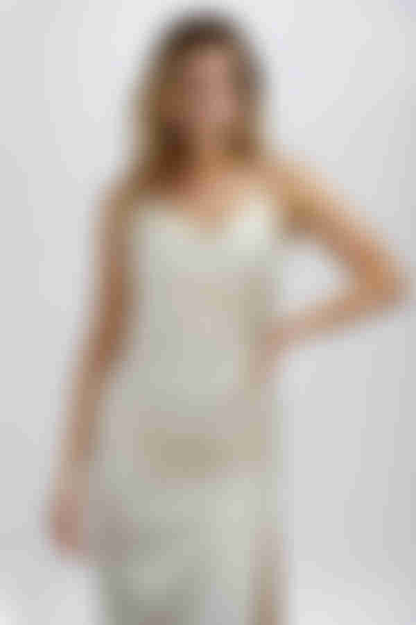 Serve Looks Satin Wrap Midi Dress - Apricot