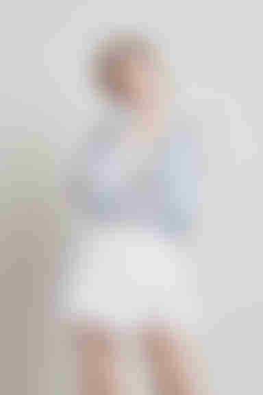 Paint By Flowers Floral Print Cardigan - Baby Blue