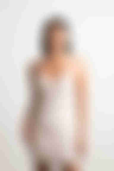 Alina Ruched Bodycon Mini Dress - Beige