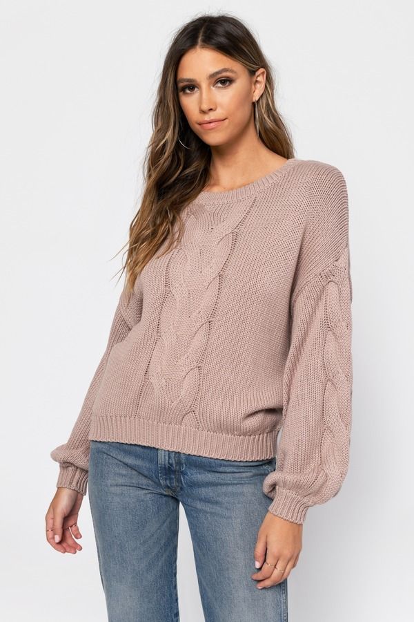 All The Feels Beige Cable Knit Sweater