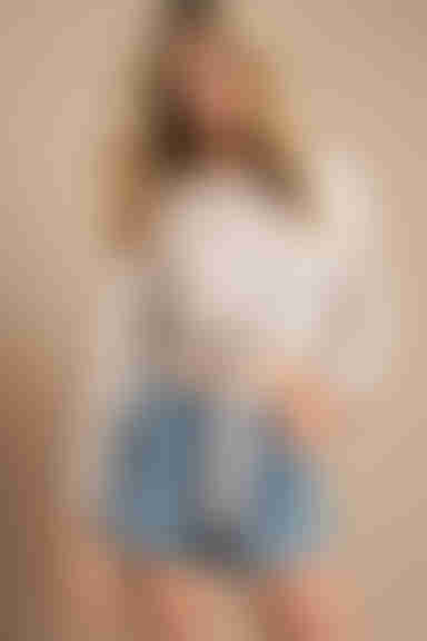 Crystal Front Tie Top - Beige