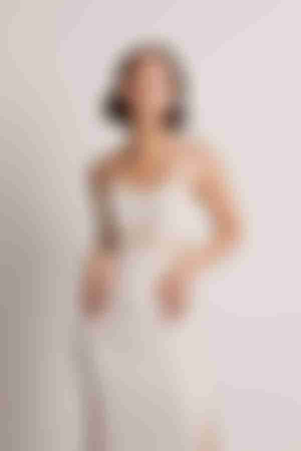 Lennon Cutout Slit Midi Dress - Beige