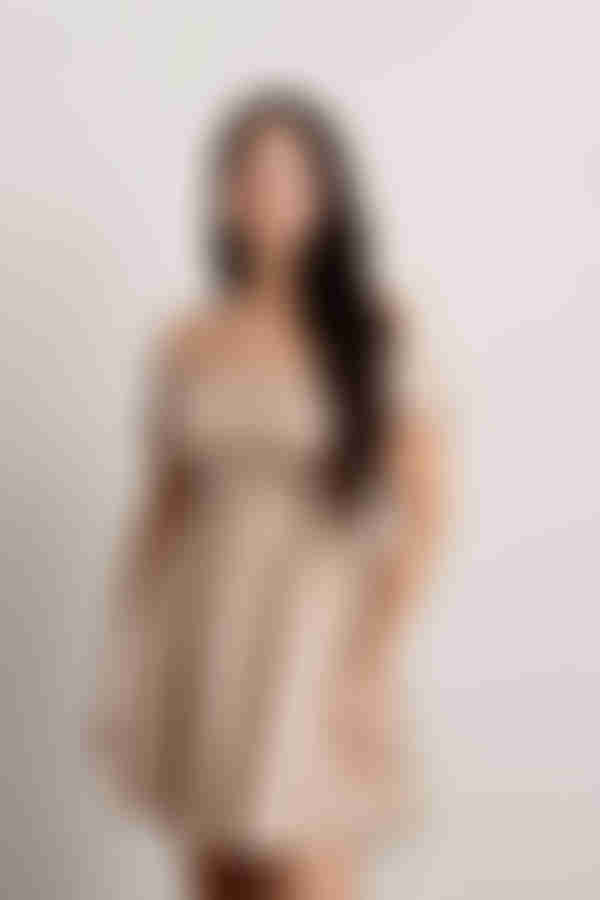 Lyndsey Lace Up Back Babydoll Mini Dress - Beige