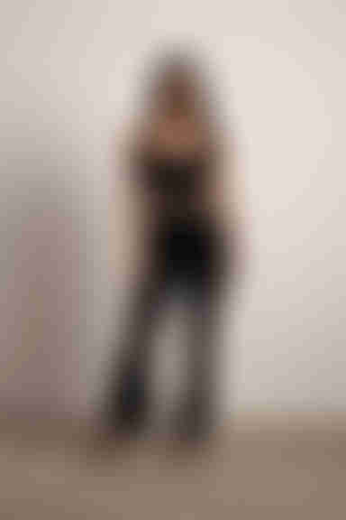 Adalynn Ribbed Pants - Black