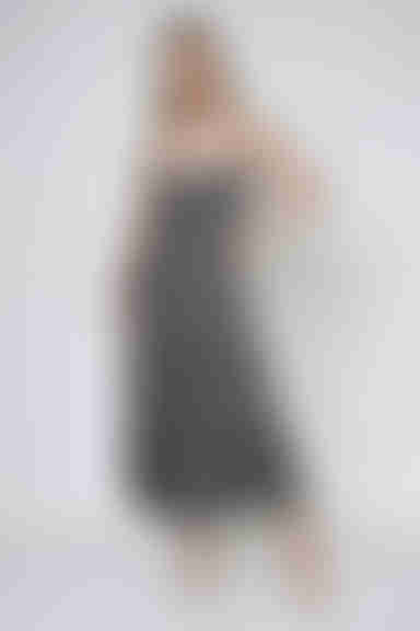 Beatrix Floral Back Tie Midi Dress - Black