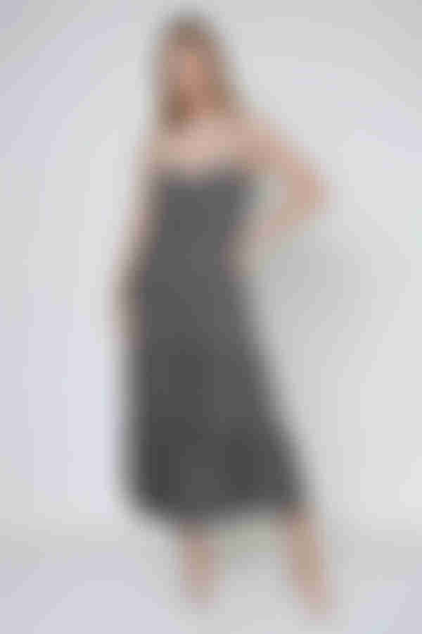 Beatrix Floral Back Tie Midi Dress - Black