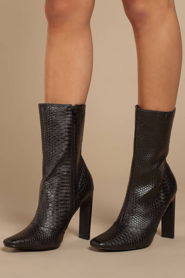 faux snakeskin boots