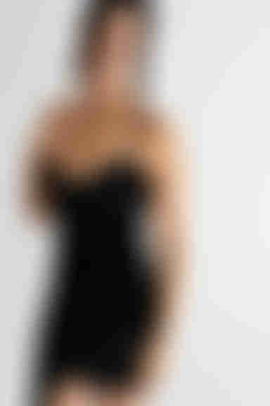 Chloe Velvet Asymmetrical Mini Dress - Black