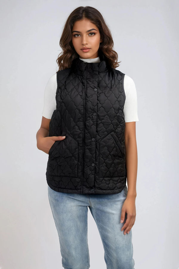 Cloud Quilted Puffer Vest - Black