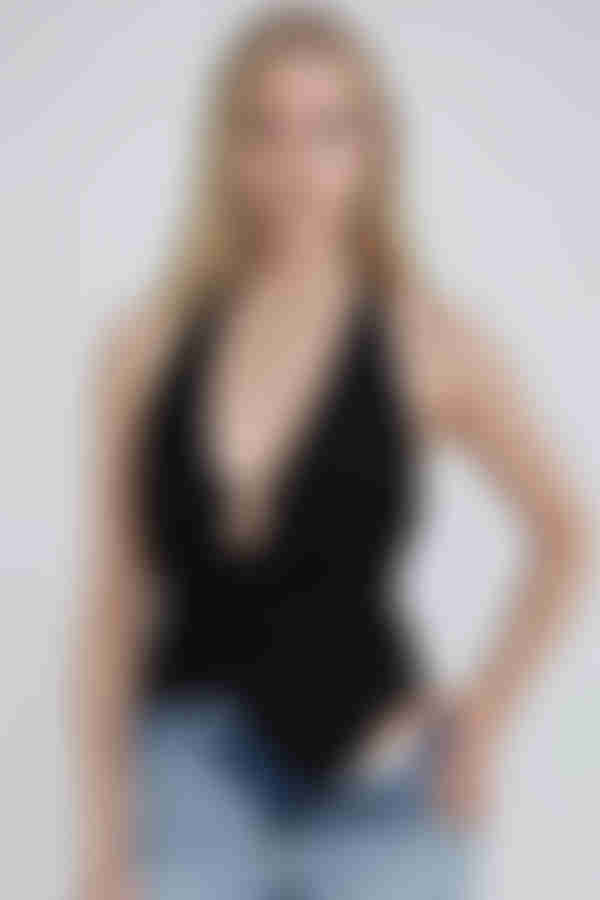 Cosmic Charm Halter Bodysuit - Black