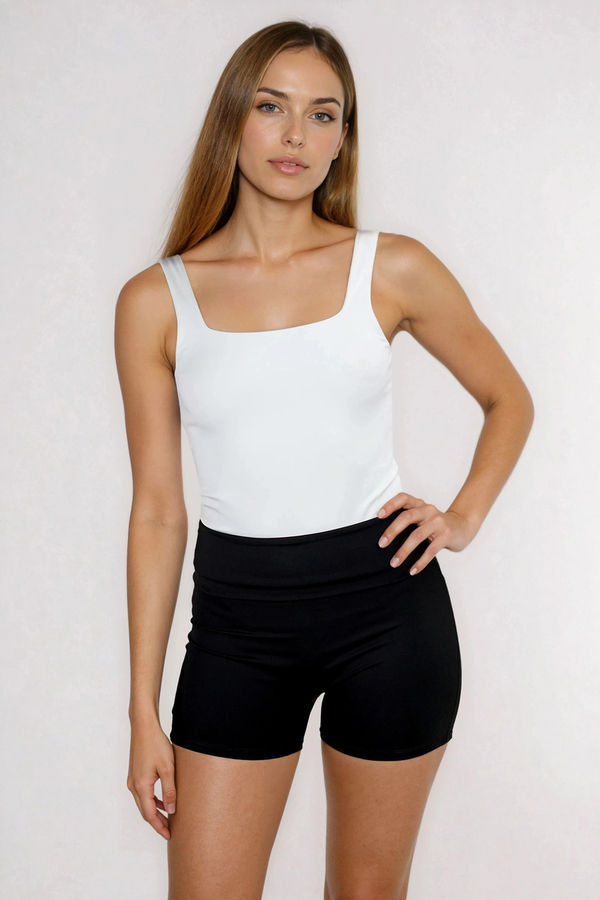 Curve Booster Waist Fold Over Shorts - Black