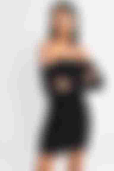 Danielle Lace Up Sleeve Bodycon Mini Dress - Black