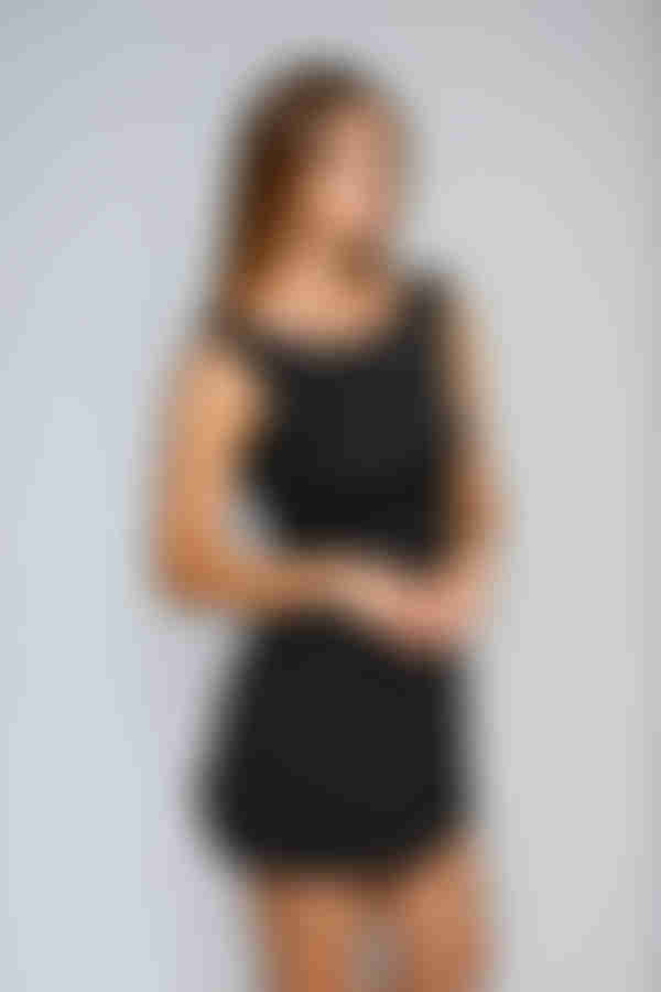 Deja Vu Satin Bodycon Mini Dress - Black