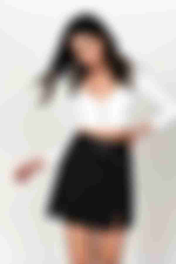 Dezirae Double Slit Mini Skirt - Black