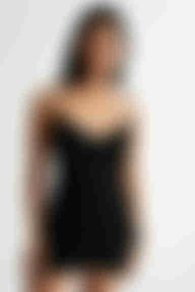 Elexo Metallic Cowl Neck Mini Dress - Black