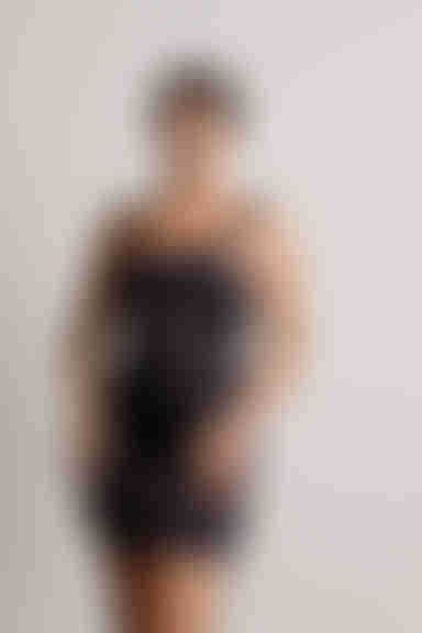 Erika Satin Bodycon Mini Dress - Black