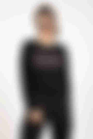 Hopeless Romantic Slogan Sweatshirt - Black