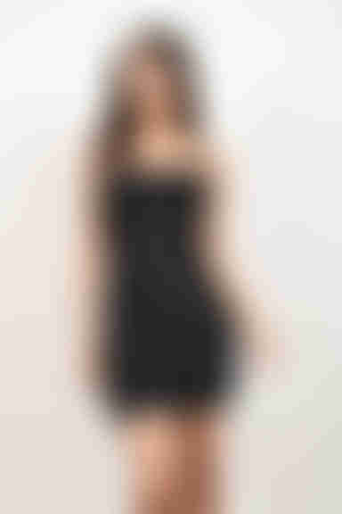 Kaia Floral Satin Jacquard Shift Dress - Black