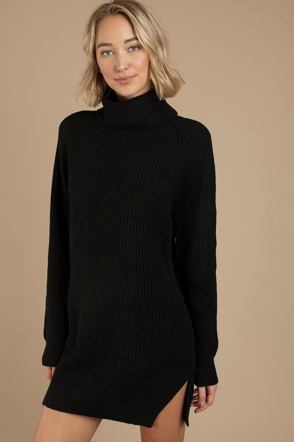 Knit While You're Ahead Black Sweater Dress