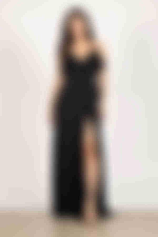 Kristen Ruffle Wrap Maxi Dress - Slate