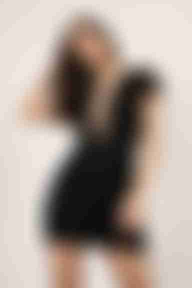 Lady Like Lace Bodycon Mini Dress - Black