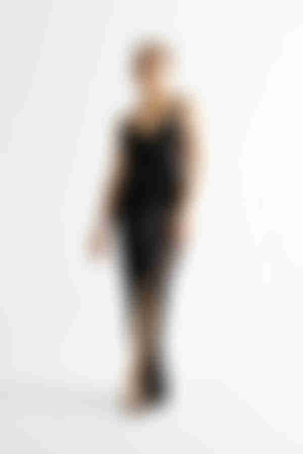 Last A Lifetime Black Satin Bustier Maxi Dress