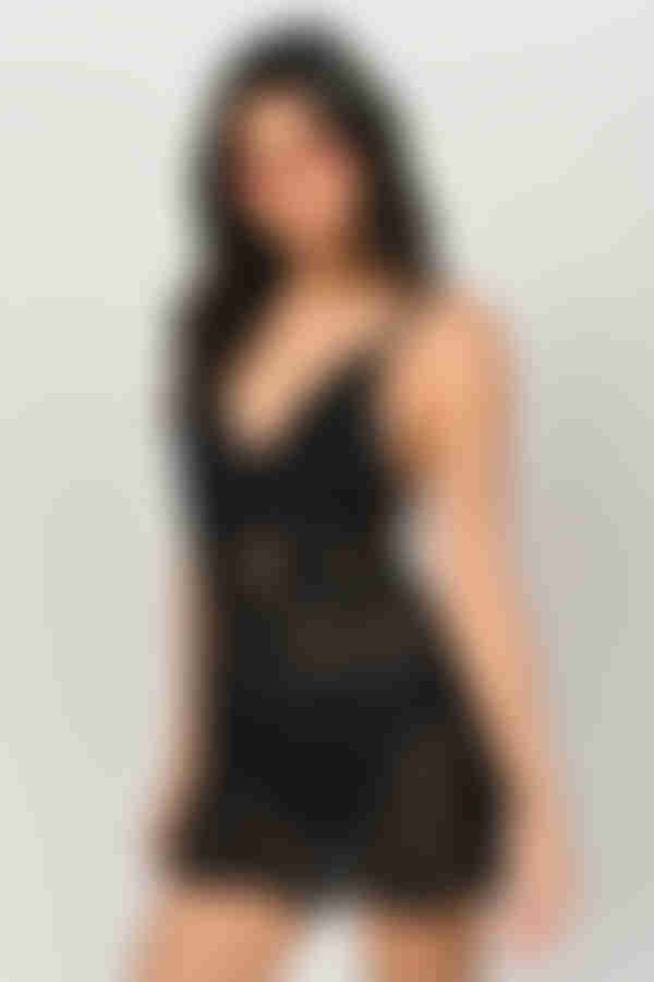 Love or Lust Lace Cross Back Mini Dress - Black