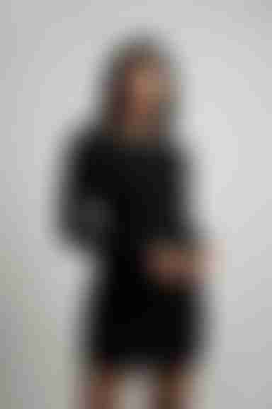 Love The Idea Long Sleeve Open Back Mini Dress - Black