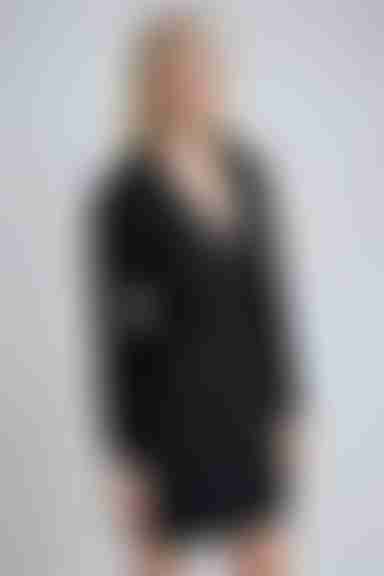 Luxe Allure Glitter Bow Mini Dress - Black