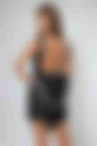 Luxe Grace Open Bow Mini Dress - Black