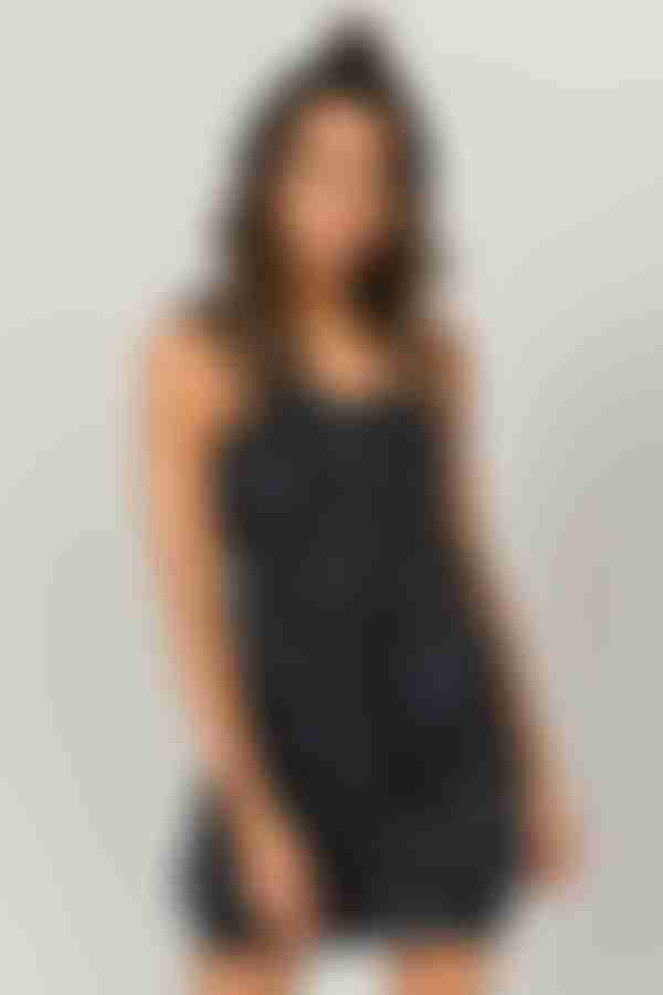 Gia Paisley Print One Shoulder Mini Dress - Black Multi