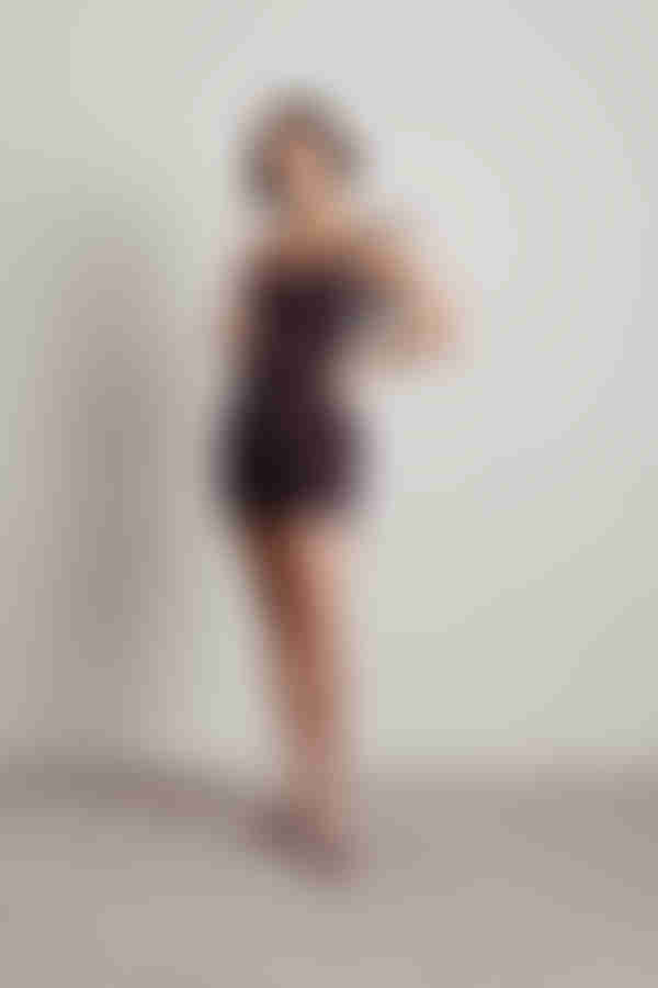 Savannah Floral Ruched Mini Dress - Black Multi