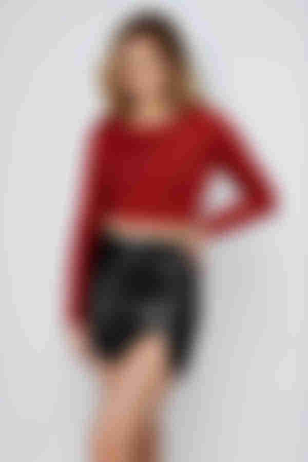 Play Nice Leather Slit Mini Skirt - Black