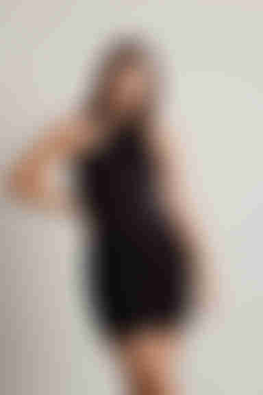 Pull It Off Asymmetrical Bodycon Mini Dress - Black