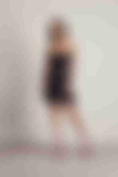 Sabrina Floral Skater Mini Dress - Black