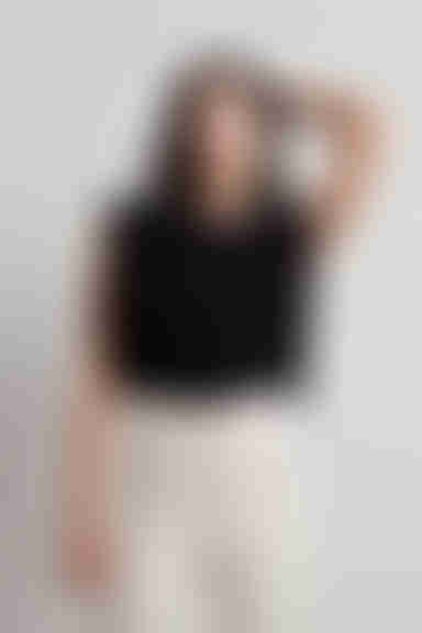 Shrug It Off Padded Shoulder Blouse - Black