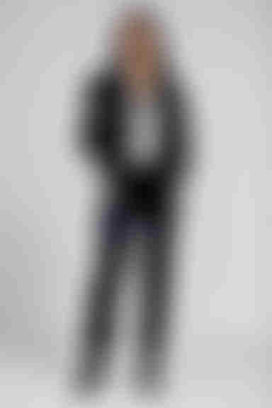 Signature Edge Snap Button Embroidery Varsity Jacket - Black