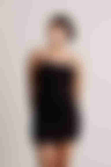 Slip Off Black Side Ruched Open Back Bodycon Mini Dress